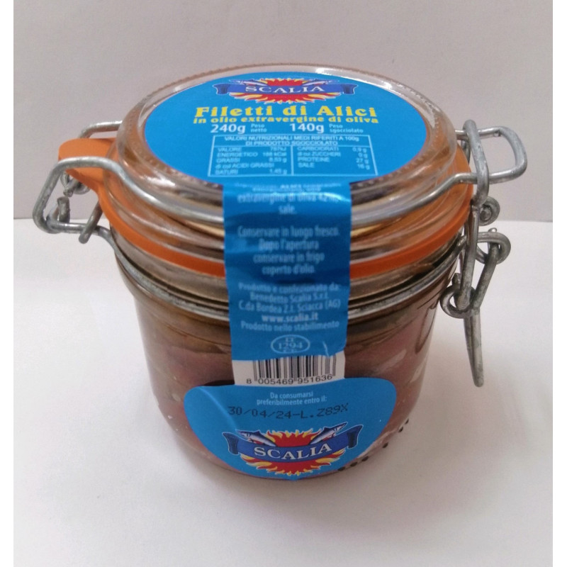Filetti di alice in olio extravergine di oliva 240g