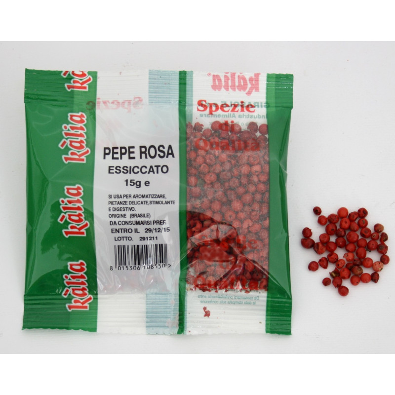 Pepe rosa essiccato in grani